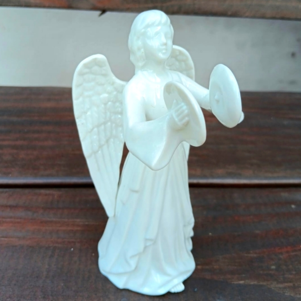 Vintage White Porcelain Angel Figurine